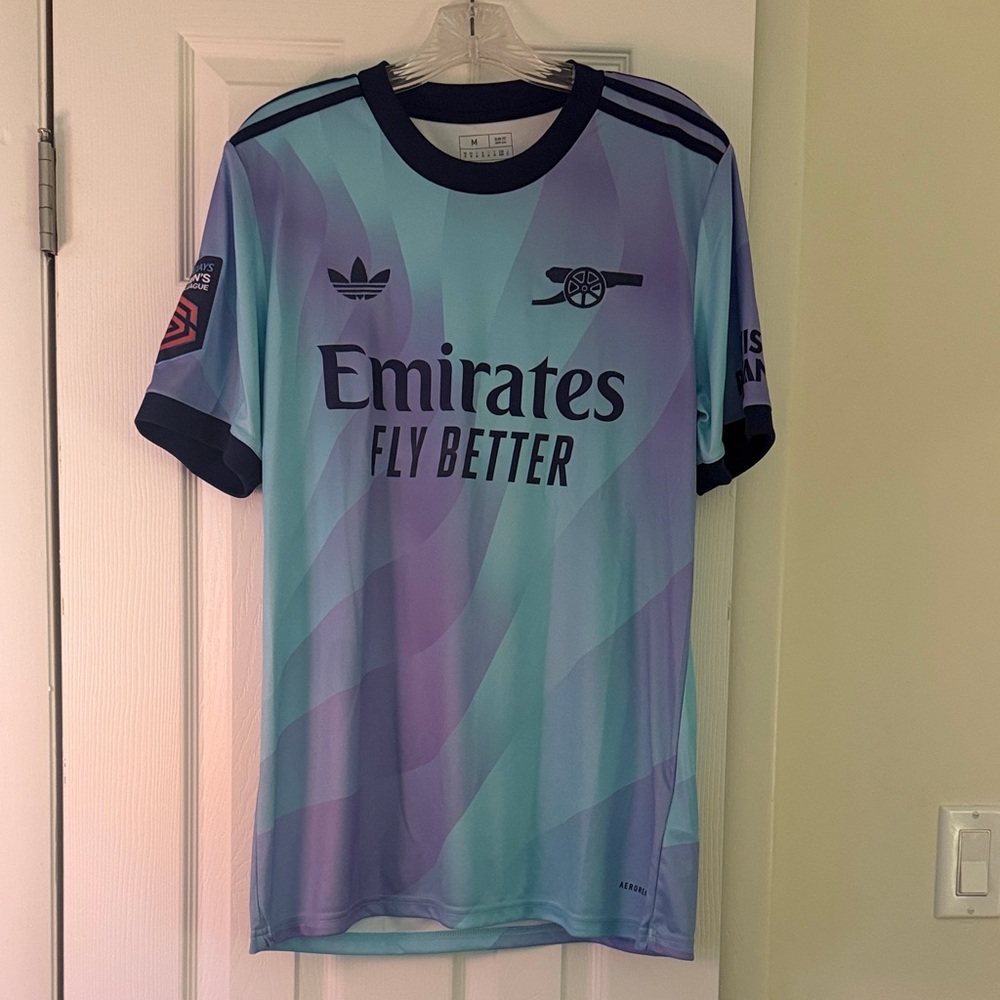 Adidas Arsenal Jersey in Light Blue and Lavender/ Blackstenius